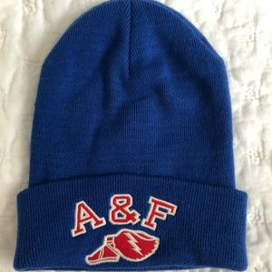 Abercrombie & Fitch blue beanie winter hat NEW